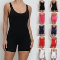 thumbnail image 2 of Qingpeng Womens Rompers Sports Workout Yoga Outfits Summer Running Short Jumpsuits Built in Bra Unitard Bodysuit, 2 of 7