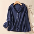 thumbnail image 2 of Women's Versatile Hooded Shacket Long Sleeve Lightweight Layering Piece Button Front Casual Top for Spring Fall, 2 of 8