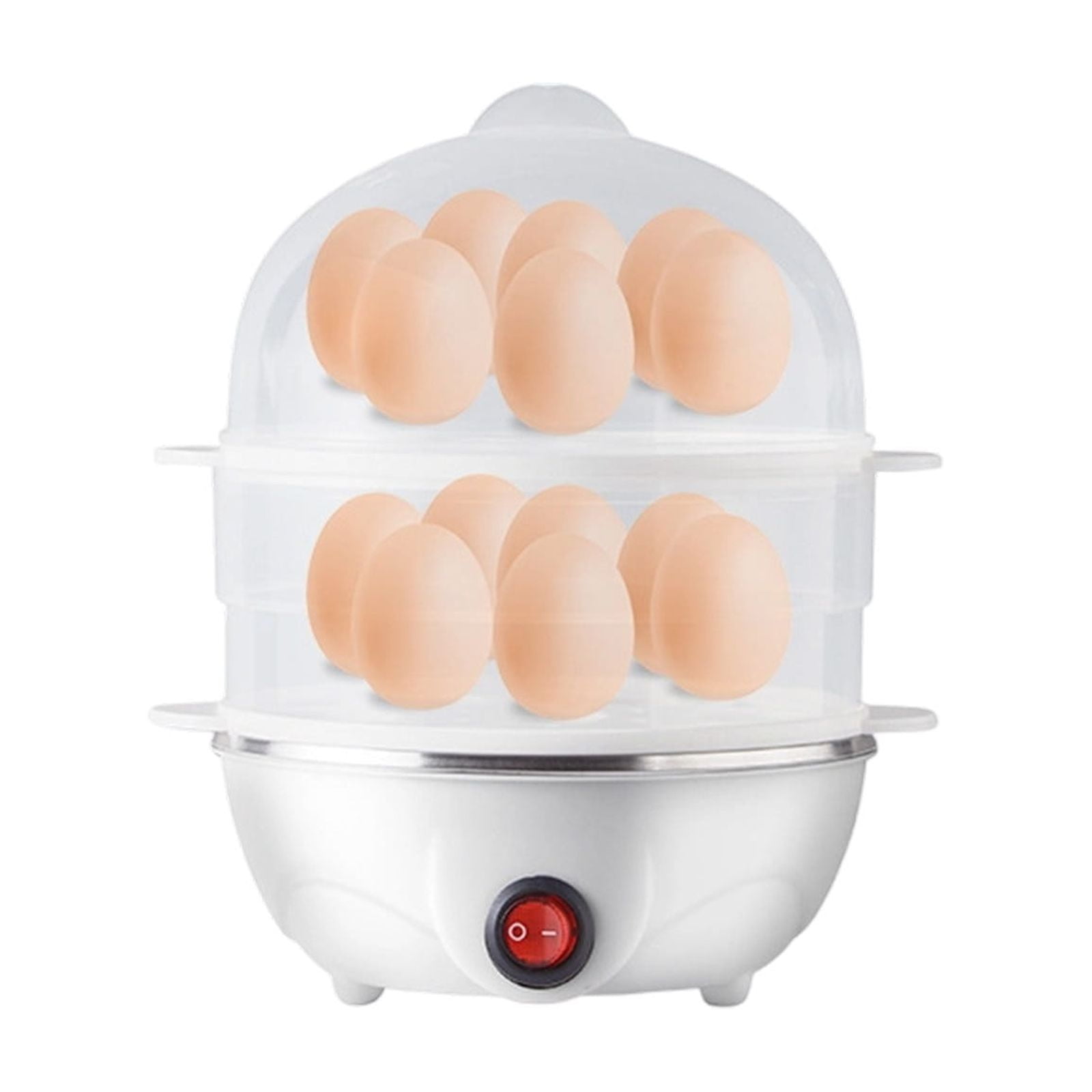 Double Layer Electric Egg Cooker for Hard or Soft Boiled Eggs, Automatic Shut-Off Breakfast Maker, Compact Appliance for Family Meal Prep and Dorm Rooms