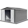 thumbnail image 2 of Outdoor Waterproof Storage Shed, 10 x 8Ft Gable Sloping Roof Storing Tools Metal Shed with Double Door, 2 of 8