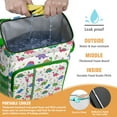 thumbnail image 2 of Travel Cooler Bag - White Cartoon Dinosaurs Flowers Pattern Camping Beer Cooler Backpack with Bottle Opener- Waterproof Insulated Picnic Backpacks - Cooler Bag for Beach, 2 of 6