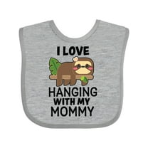 Inktastic I Love Hanging out with My Mommy with Sloth Boys or Girls Baby Bib
