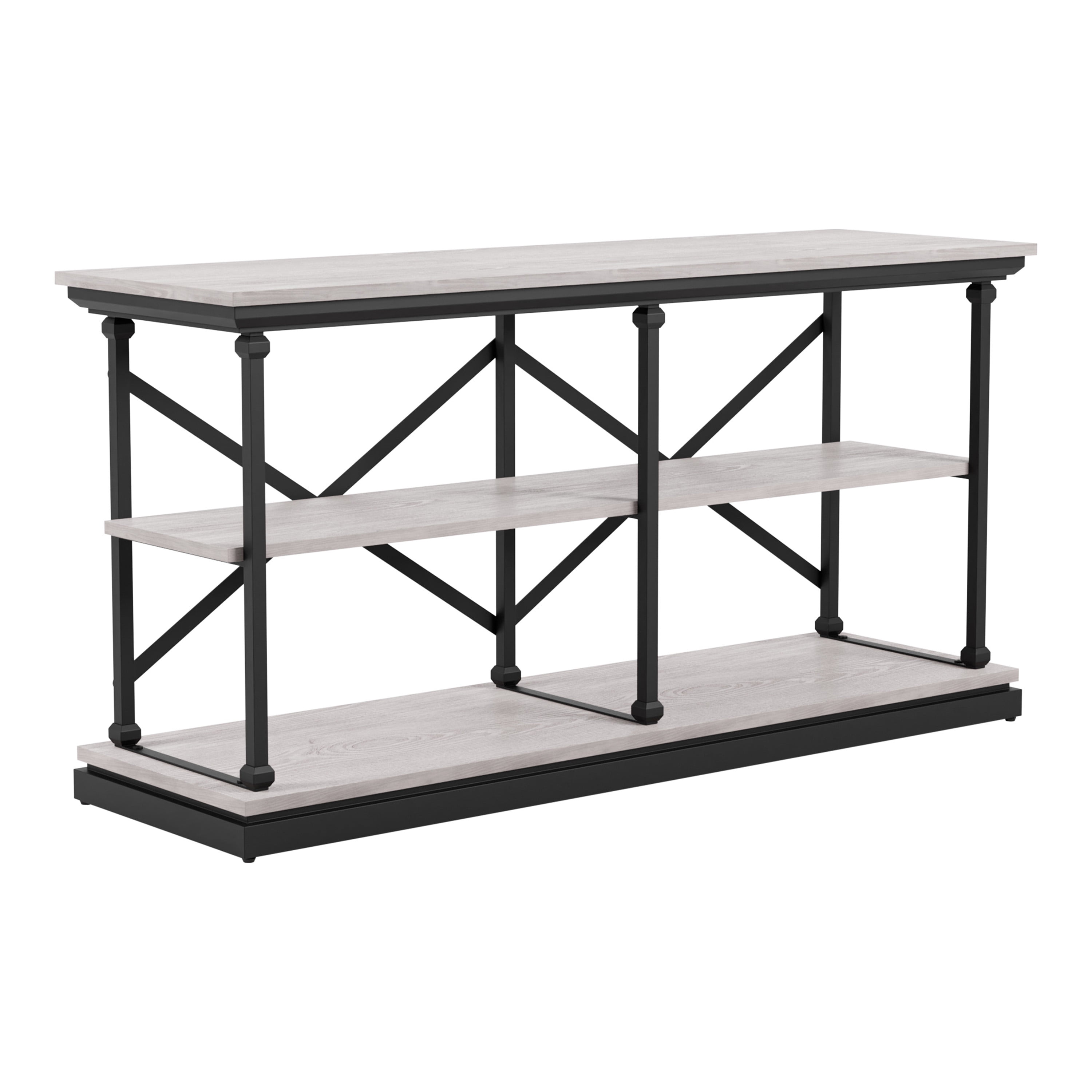 Furniture of America Laem 2-Shelf Console Table, Antique White