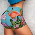 thumbnail image 4 of Naloa Tropical Jungle Flamingo Biker Shorts for Women Seamless Scrunch Short Women’s Yoga Shorts for Gym Running Sport Shorts - X-Large, 4 of 9