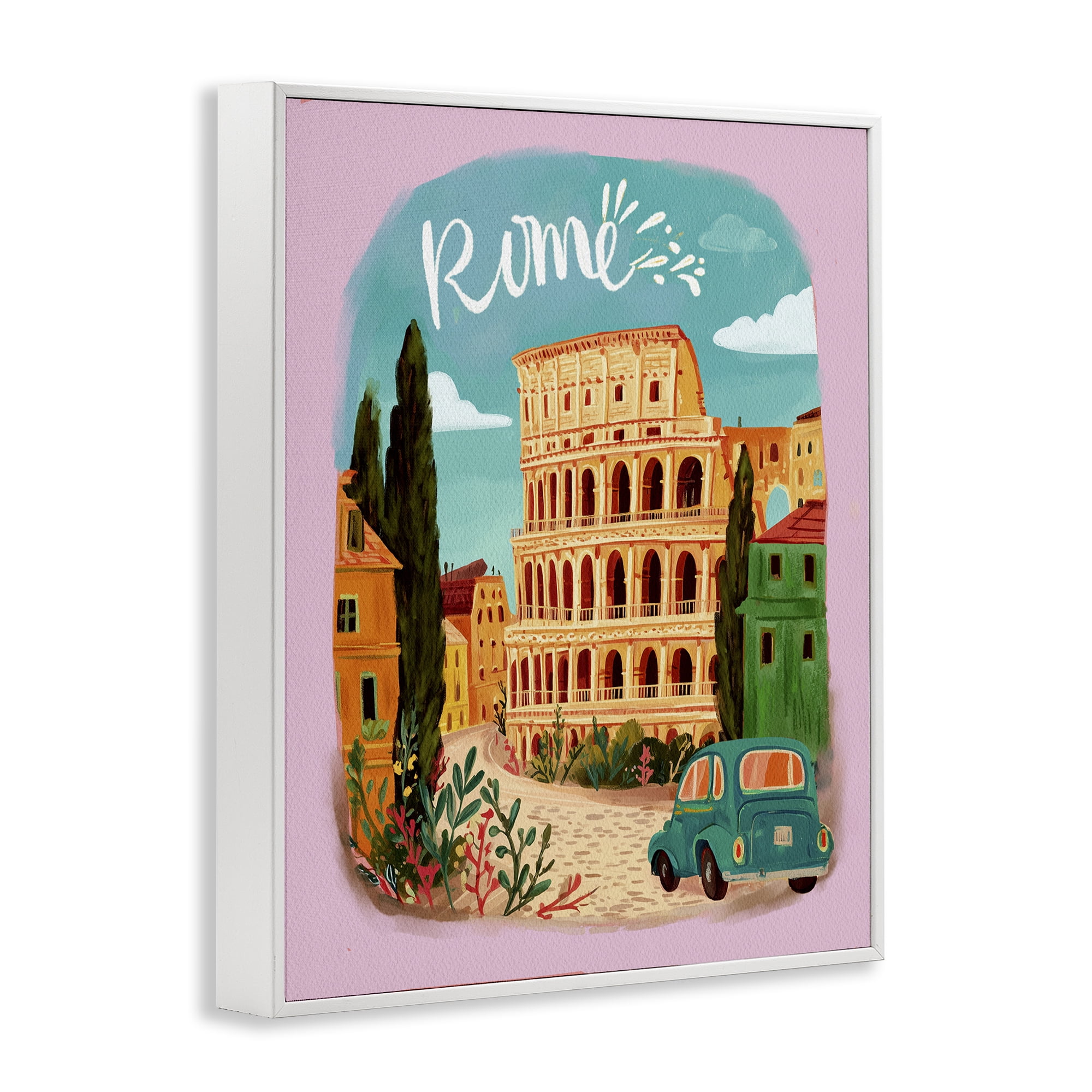 Rome Travel Spot Architecture White Framed Giclee Art, design by Yen