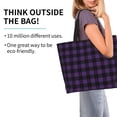 thumbnail image 2 of Kdxio Purple Black Plaid Casual Tote Bags Women Big Capacity Shoulder Bag for Women Travel Shoulder Bags Handbags, 2 of 8