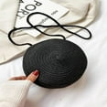 thumbnail image 4 of DEELLEEO Mini Straw Bag Solid Black Minimalist With Zipper, 4 of 7