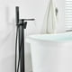 thumbnail image 4 of Zovajonia Tina Relleno Grifo de bañera independiente montado en el suelo baño con ducha de mano Negro Mate Zovajonia Zovajonia 93-PHQK1, 4 of 11