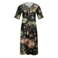 thumbnail image 5 of Patlollav Womens V-Neck Short Sleeve Dress Print Casual Dress with Pockets, 5 of 6