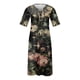 thumbnail image 5 of Puntoco Vestido De Manga Corta Con Cuello En V, Vestido De Manga Corta Con Cuello En V Para Mujer, Vestido Informal Con Bolsillo Estampado, Negro M, 5 of 6