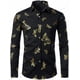thumbnail image 1 of Camisas hawaianas de manga larga, camisas con flores doradas, camisas de moda para hombre, blusas casuales de playa, camisas de negocios, ropa para hombre con botones, 1 of 6