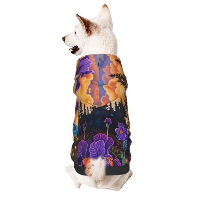 Balery Cosmic Irises At Twilight Sudadera con Capucha para Perros Pequeños – Ropa para Mascotas, Disfraz para Perros y Gatos, Ideal para Fiestas y Cosplay-XX-Large