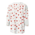 thumbnail image 4 of Avrnliq Valentine Womens Multicolor Heart Print Blouse - Inclusive Sizes S-5XL, Three-Quarter Sleeves Loose Fit Soft Stretchy Casual Sweet Top,Size 2XL, 4 of 5