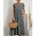 thumbnail image 2 of Vestido midi Zhyaj, túnica holgada de algodón con bolsillos para mujer, 2 of 7