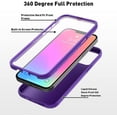 thumbnail image 2 of For Apple iPhone 13 Pro/ iPhone 13 Case with Built-in Screen Protector,Rugged PC Front Cover + Soft TPU Non-Slip Cover, Shockproof Full-Body Protective Case Cover - Purple, 2 of 5
