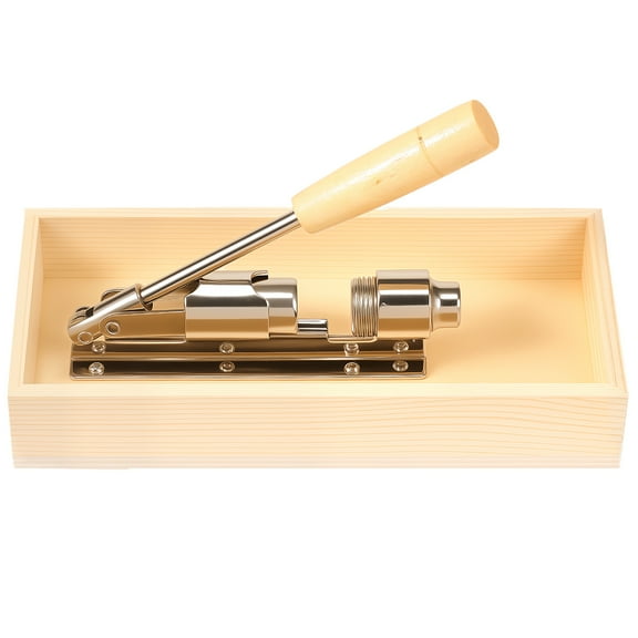 Wekvgz Pecan Cracker Practical Nut Cracker with Rectangular Wood Box Unique Nutcracker Tool Adjustable Spacing Manual Nut Cracker Multifunctional Walnut Cracker for Walnut Pecan Almonds