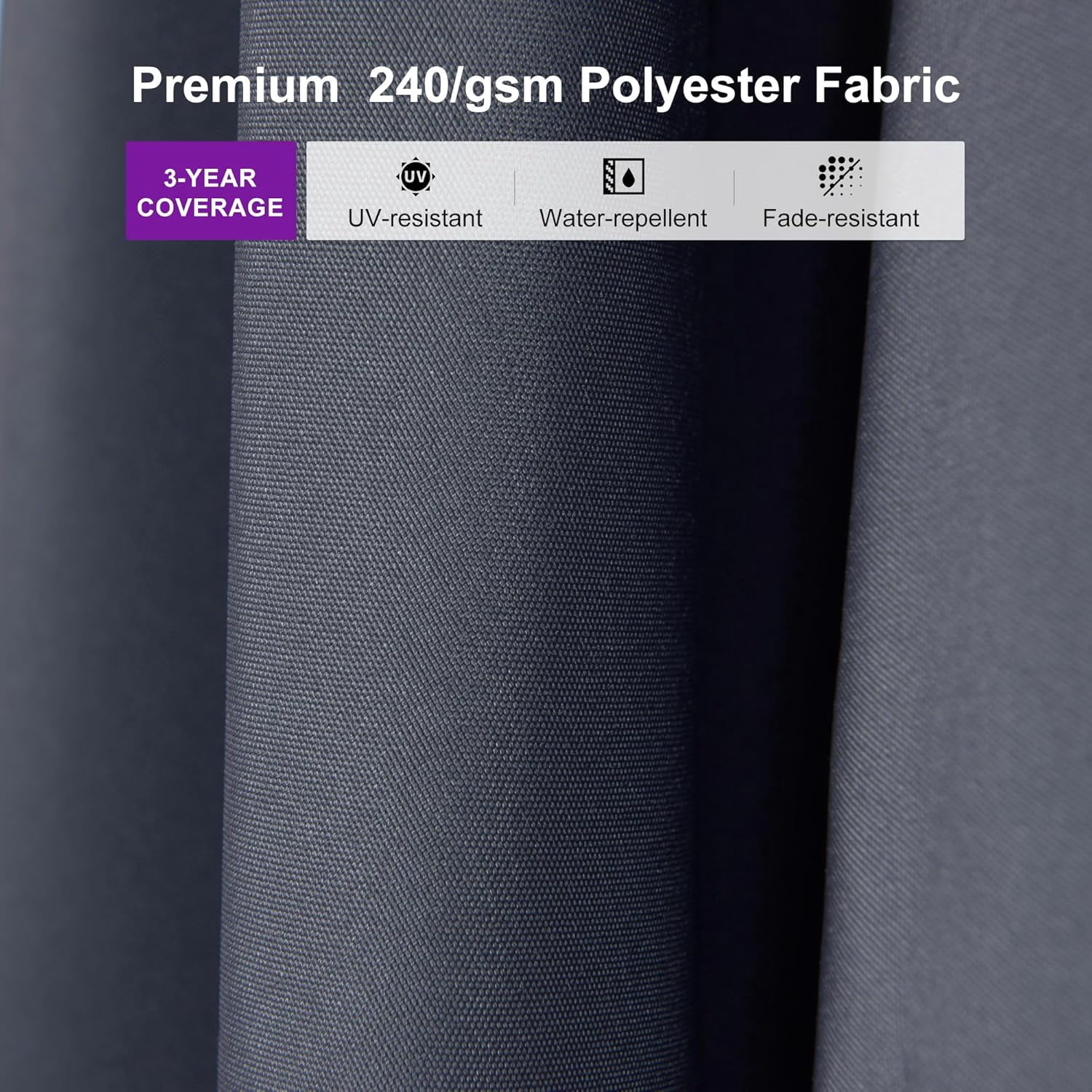 PURPLE LEAF OUTDOOR 10' × 13' Patio Cantilever Umbrella with Base Outdoor Rectangle Adjustable Offset Umbrellas with 360-degree Rotation and 8 Heavy Duty Metal Ribs for Garden Deck Pool Grey