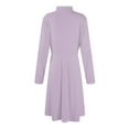 thumbnail image 6 of Women's Casual Fashion High Neck Long Sleeve Solid Color Midi Dress, Fall and Winter Elegant Dress for Everyday Wear, Comfortable and Versatile Styling,Light Purple,XL, 6 of 7
