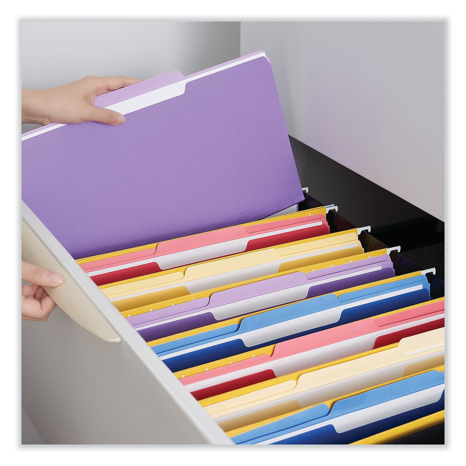1/3-Cut Tabs, Interior File Folders - Legal Size, Violet (100/Box)