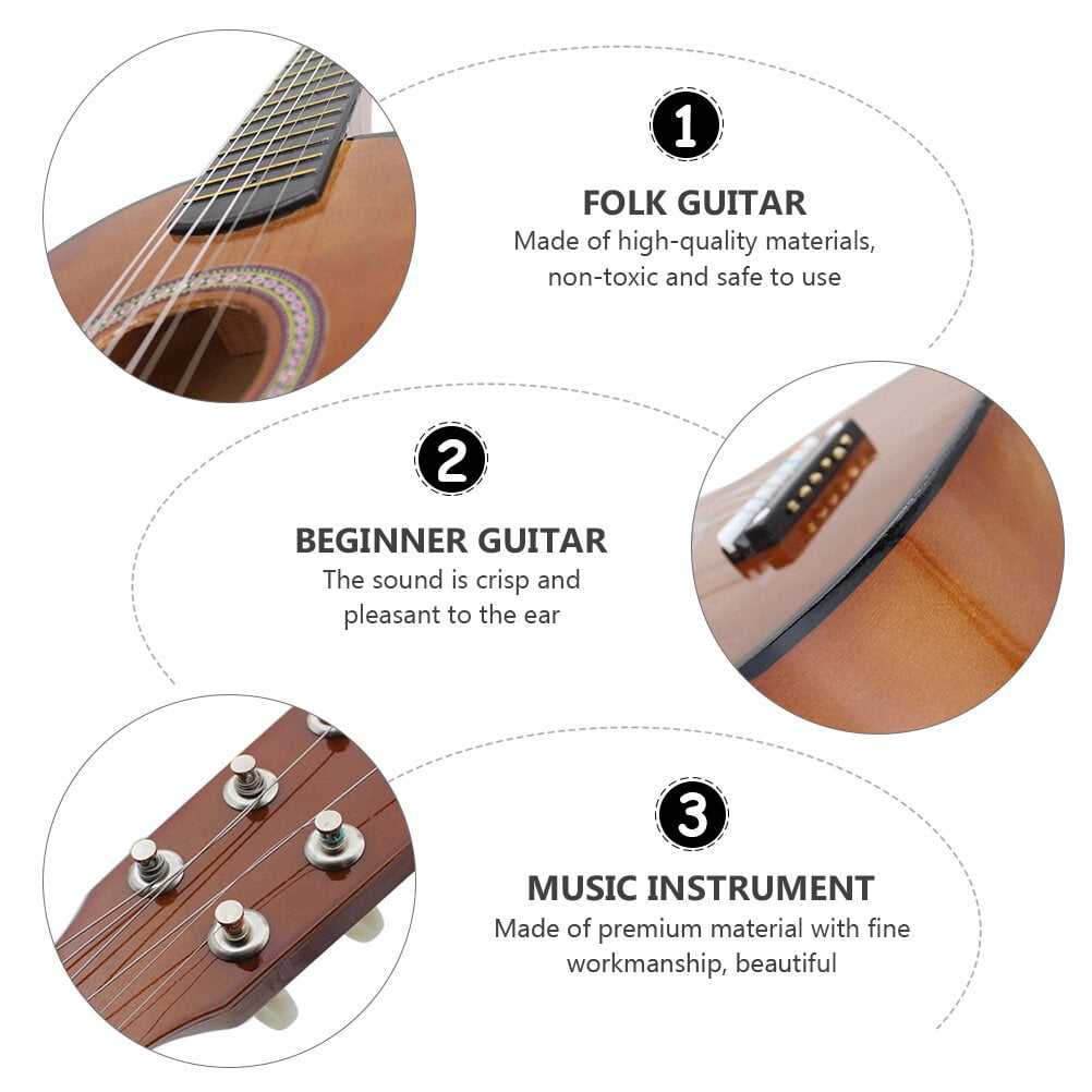 23 Inch Acoustic Guitar Wooden Beginner Guitar Music Instruments for Kids Girls Boys Beginners