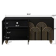 thumbnail image 4 of Tcbosik 4 Doors Sideboard Buffet Cabinet with Adjustable Shelves, Modern Accent Cabinet, Storage Cabinet for Kitchen, Living Room, Black, 4 of 8