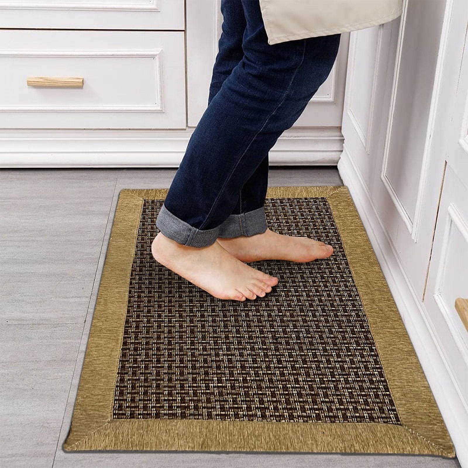 Namzi Bathroom Rug Mat , Non-Slip Plush Shaggy Bath Carpet, Machine Wash Dry, Bath Mats for Bathroom Floor, Tub and Shower, Bathroom Runner Bathmat Accessories Decor 19*47inch(Brown)
