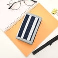 thumbnail image 7 of JIALIOU Nylon Trifold Card Wallet with ID Window Zipper Pocket for Men Women Teen Navy Blue and White Striped, 7 of 7