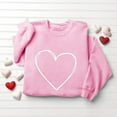 thumbnail image 6 of Valentine's Day Sweatshirt for Women Pink Oversized Crewneck with Minimalist Heart Print - Romantic Gift Casual Top,Size L, 6 of 6
