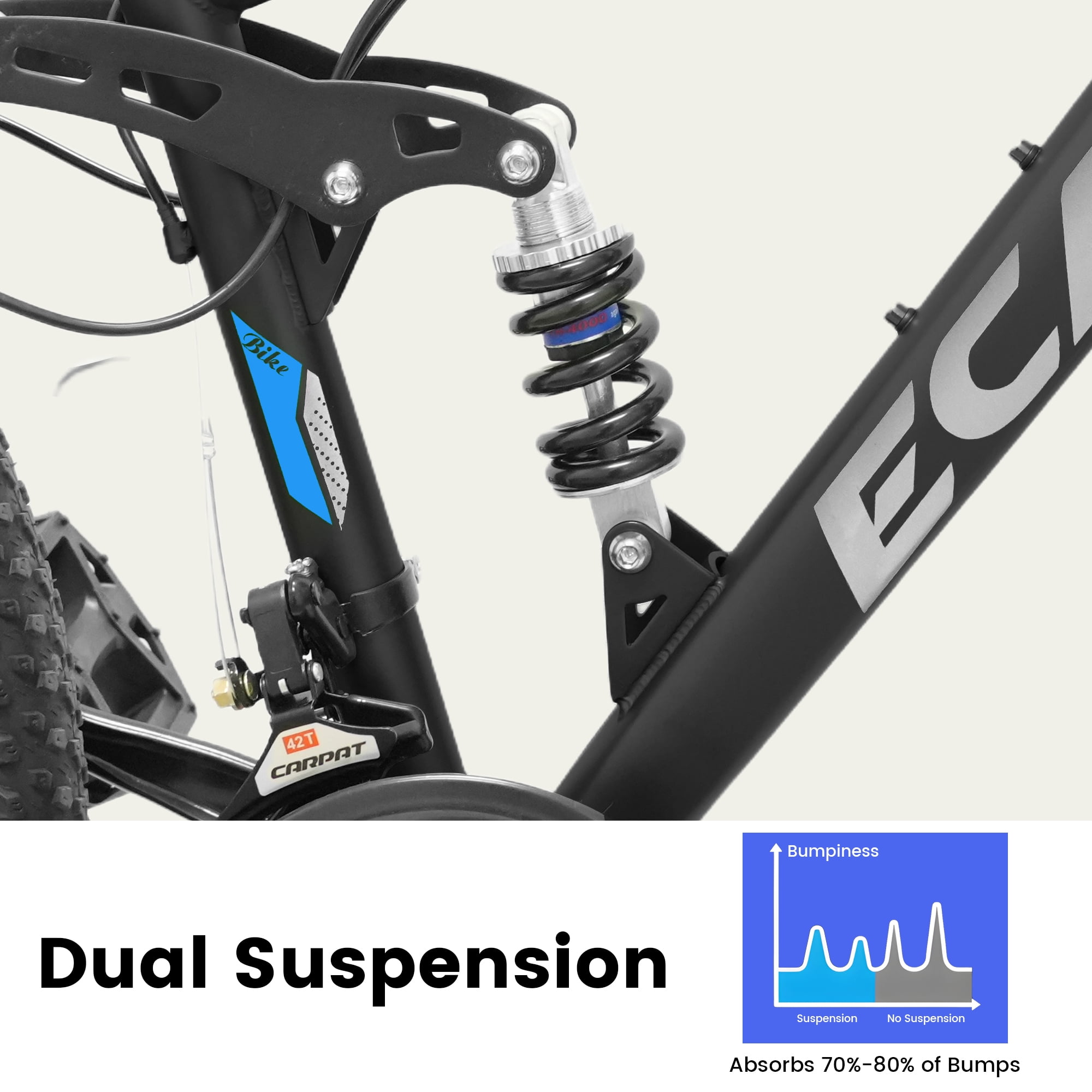 26 Inch Mountain Bike, 21-Speed Disc Brake, Front Fork Rear Shock Absorber Carbon Steel Frame Mountain Bike, Mens Womens Trail Commuter City Bicycles