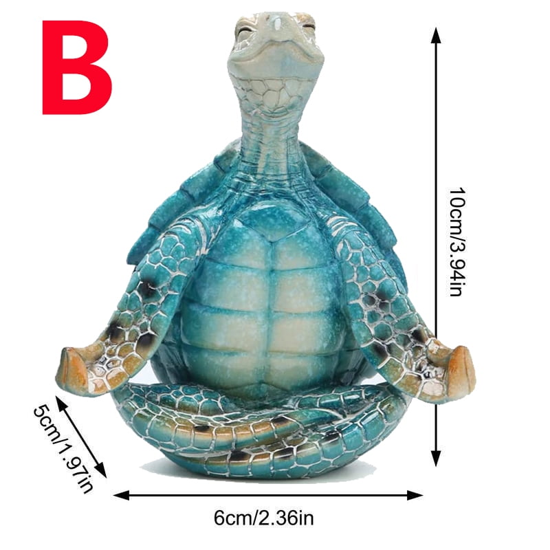 Set of 2 Turtles Meditation Home Decor Meditation Doll Resin Yoga Zen