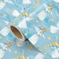 thumbnail image 3 of Blue Christmas Wrapping Paper Roll Religious Holiday Gift Wrap Craft Art Paper for Party DIY Wrapping Supplies, 58x23in, 1 Roll, 3 of 6