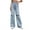 Light Blue, variant on Women's High Waist Distressed Denim Wide Leg Pants: Casual Fashionable And Versatile Boot Cut Pants for Women Thick Denim Mod Mom Ladies Denim plus Size Women Clothes Jean Women plus Size 20 Pants