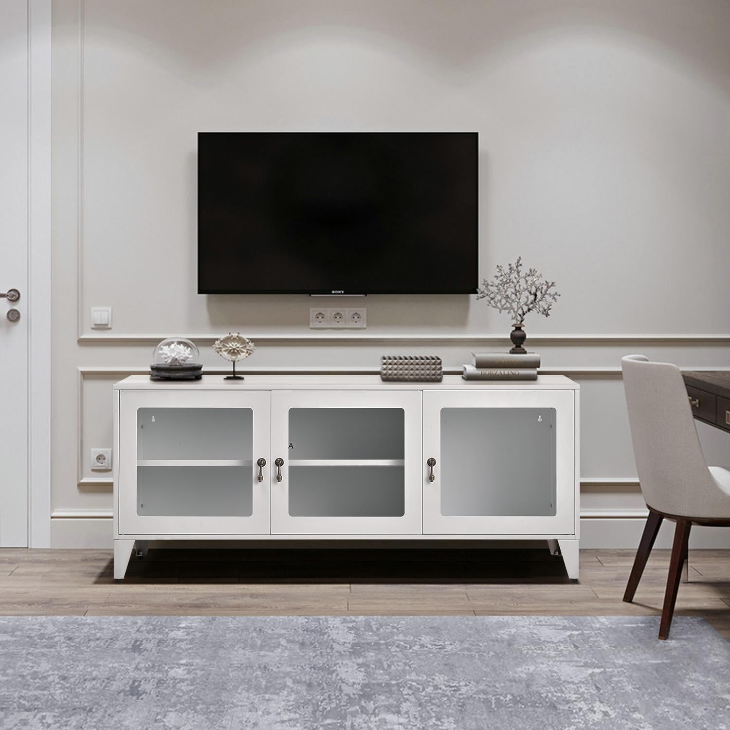 Modern TV Stand with 1 shelf, Fits Up to 55 inch Flat Screen TV