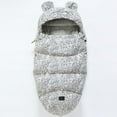 thumbnail image 3 of Saco de dormir para bebé acolchado con terciopelo y cuello de piel, edredón cálido de invierno a prueba de patadas, edredón europeo y americano, 3 of 5