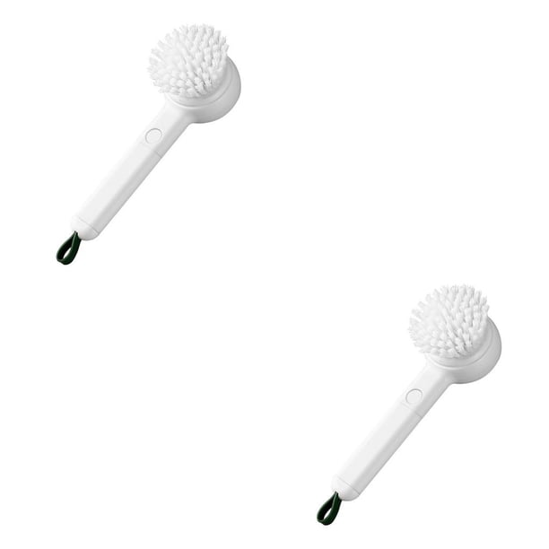 Bearachild ABS TPR Cepillo de limpieza de vegetales 2 en 1 Cepillos colgantes elegantes con mango Accesorios para depurador de frutas, zanahorias y papas Blanco 2piezas Bearachild CBP316778