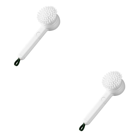 Bearachild ABS TPR Cepillo de limpieza de vegetales 2 en 1 Cepillos colgantes elegantes con mango Accesorios para depurador de frutas, zanahorias y papas Blanco 2piezas Bearachild CBP316778