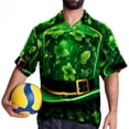 thumbnail image 4 of Saint Patrick's Day Men's Hawaiian Shirt, Short Sleeve Printed Button Down Beach Casual Tops, Summer Spread Collar Men's Shirts, 4 of 6