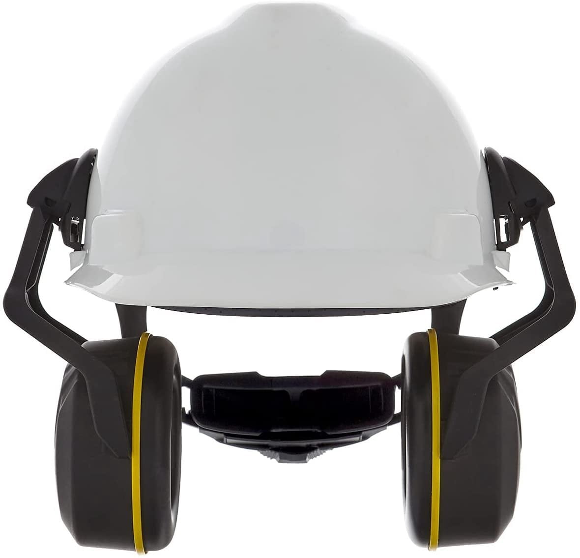 MSA 10190357 V-Gard Helmet Ear Defenders - Enhanced Comfort Hearing Protection Capsules with Helmet Mount for V-Gard Cap Style Hard Hats - Black/Yellow - Medium Attenuation SNR: 32 dB