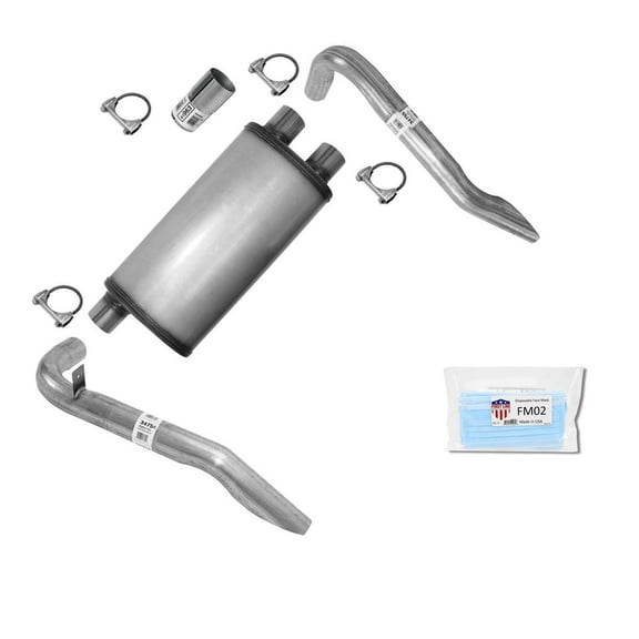 ce Xleor 82-92 for Camaro 5.0L Vin F/E Muffler & Tail Pipe Kit - 100% for Fit, No Drilling Required - OE-Style Stainless Steel - Rear Mount, Bolt-On Install