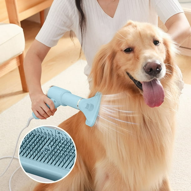 Cepillo secador de pelo 2 en 1 para peinado - 3 ajustes de calor y circulación de aire, cepillo desmontable para secado de perros y gatos, soplador de bajo ruido de 300W, cable de 78,7 pulgadas