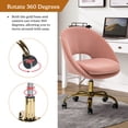 thumbnail image 5 of Velvet Home Office Chair, Tina's Home Swivel Accent Chair Adult Makeup Chair Metal Leg Bedroom,Pink, 5 of 6