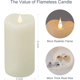 thumbnail image 4 of TECHLONG Velas parpadeantes sin llama con llama móvil 3D, últimas 1000 horas de velas con pilas con temporizador, vela LED eléctrica de pilar de cera real de marfil para bodas, fiestas de Navidad, 3.0, 4 of 4