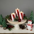 thumbnail image 2 of Northlight LED Flameless Flickering Candy Cane Wax Pillar Christmas Candles - 6" - Set of 3, 2 of 6