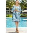thumbnail image 4 of HAPPY BAY Women's Summer Relaxed Fit Caftan Short Loungewear 1X-2X Navy, Tie Dye, 4 of 5
