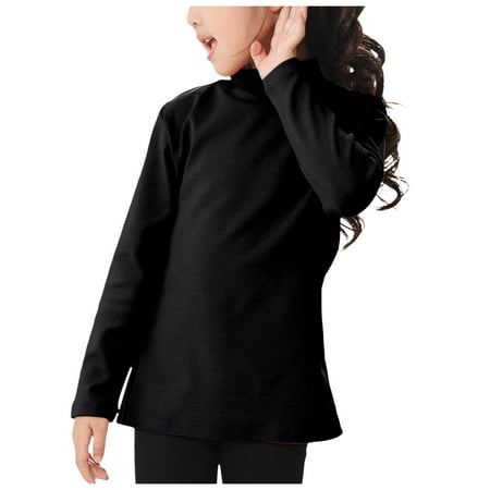 Girls Long Sleeve T-Shirt - Soft Tops Pink Cute Graphic Tee 6-12 Months 12-24 Months 2T 3T 4T 5T 6T 7T 8T 9T Children(Black 13-14 Years)