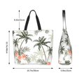thumbnail image 6 of Bingfone Canvas Tote Bag for Women with Inner Pocket Aesthetic Cute Shopping Tote Bags Reusable Grocery Bags-Vintage Palm Trees, 6 of 9