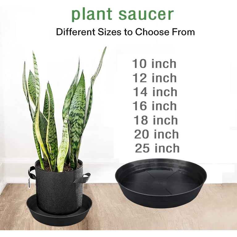 Nvzi Plant Saucer 10 Inch Extra-Deep Plant Trays for Flower Pot, Heavy  Drainage Tray for Indoors No Holes, 10 Pack of Plastic Plant saucers Water  ...