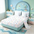 thumbnail image 3 of Manfei Coastal Bow 7 Pieces Full Size Bedding Sets,Seashell Line Full Size Bed in a Bag,Colorful Stars Reversible, 3 of 7