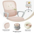thumbnail image 6 of Gianna Ergonomic Mid-Back Mesh Desk Chair with Plush Armrests and Cushion for Home Office Comfort, Pink, 6 of 7