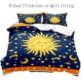 thumbnail image 2 of 3PCS Yellow Star Sun and Moon Duvet Cover King Bedding Set, Navy Blue Bedding, Galaxy Celestial Astrology Zodiac Tarot Witchy Indie Boho Aesthetic Bohemian Comforter Cover, 2 Pillow Cases, 2 of 7